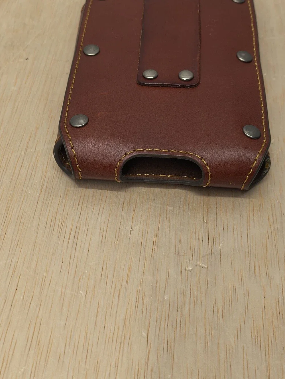 Horse Western Genuine Leather Phone Holster Handtooled Brown XLARGE